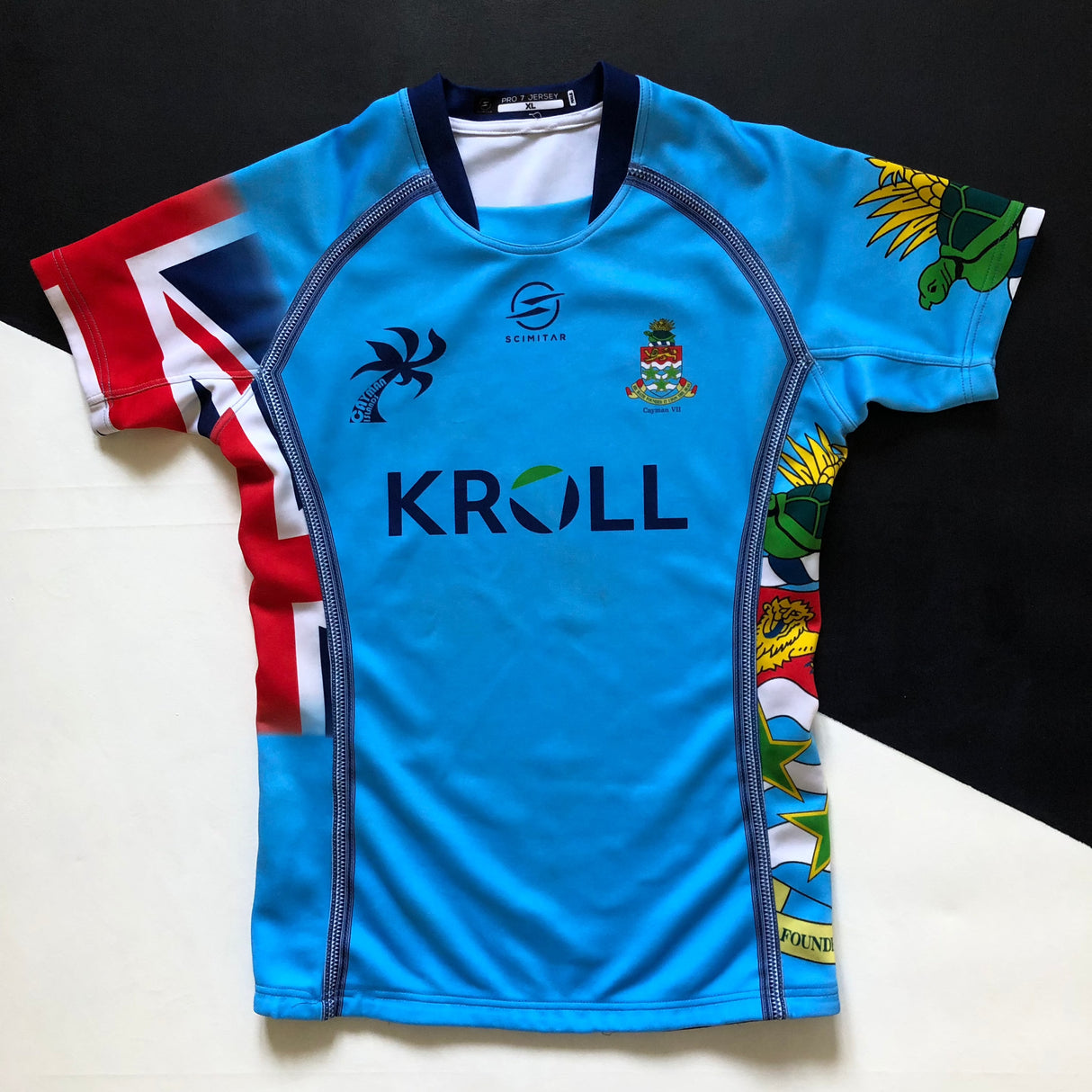 Cayman Islands National Rugby Sevens Team Jersey 2024 Match Worn XL Underdog Rugby - The Tier 2 Rugby Shop