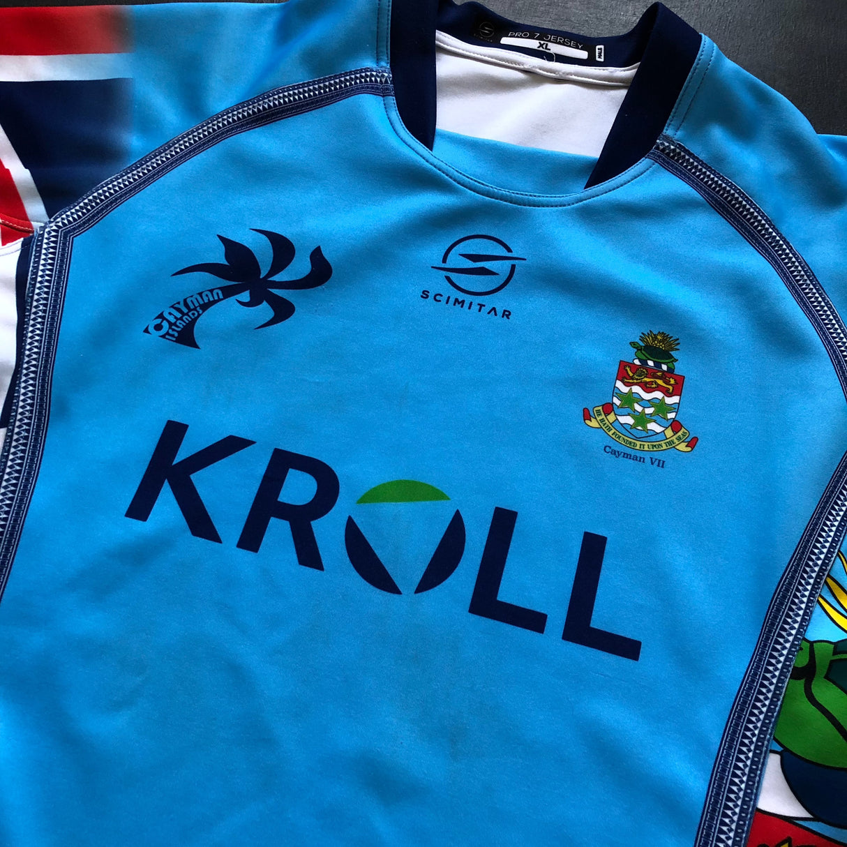Cayman Islands National Rugby Sevens Team Jersey 2024 Match Worn XL Underdog Rugby - The Tier 2 Rugby Shop