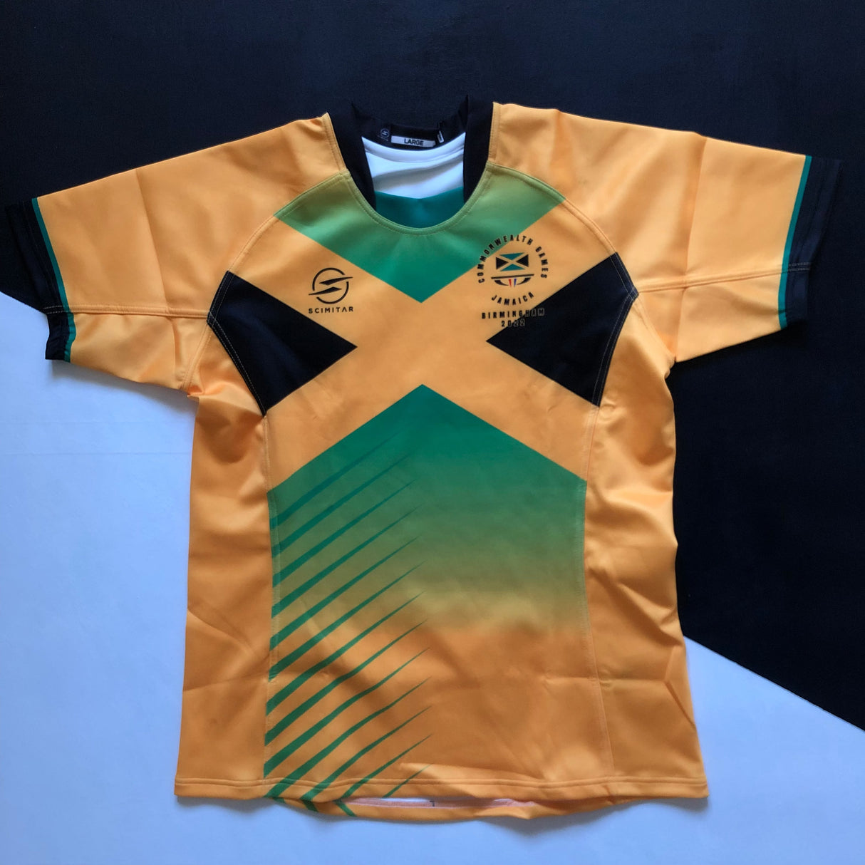 Jamaica National Rugby Sevens Team Jersey 2022 Commonwealth Games Large Underdog Rugby - The Tier 2 Rugby Shop
