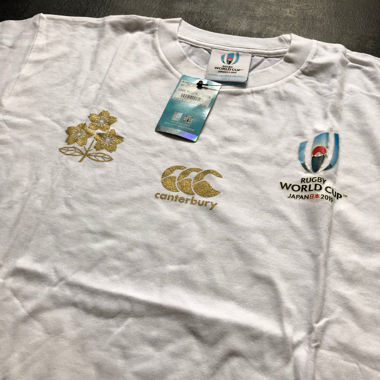 Japan National Rugby Team 2019 Rugby World Cup Commemorative Tee (White) Large BNWT Underdog Rugby - The Tier 2 Rugby Shop