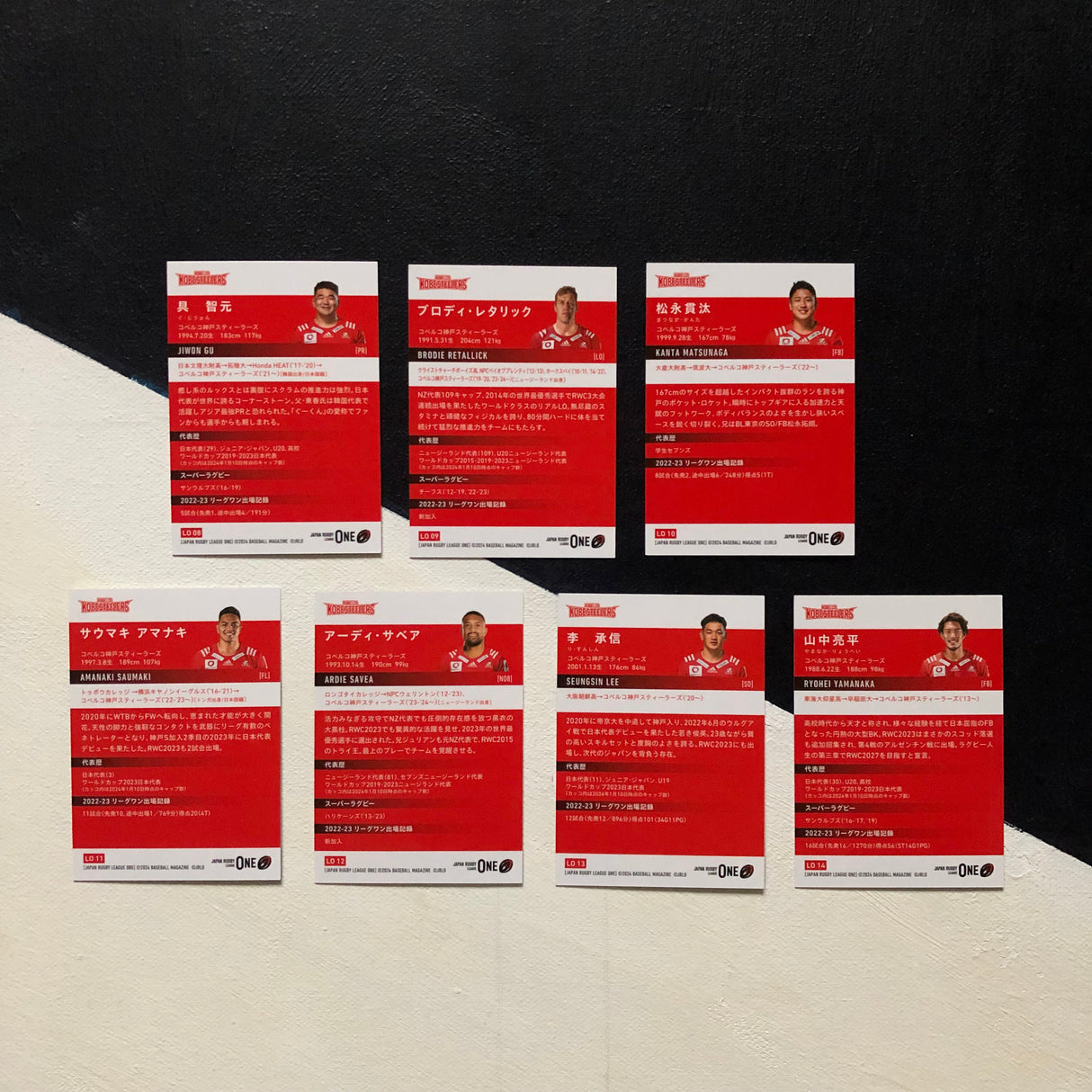 Kobe Steelers 2024 BBM Japan Rugby League One Regular Card Set Underdog Rugby - The Tier 2 Rugby Shop