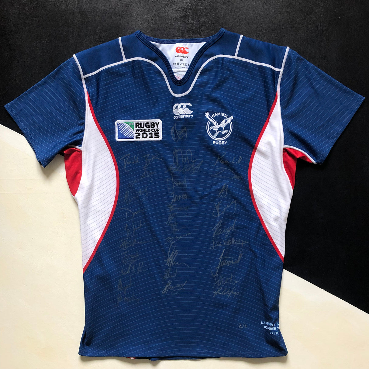 Namibia National Rugby Team Jersey 2015 Rugby World Cup Signed Player Issue 2XL Underdog Rugby - The Tier 2 Rugby Shop