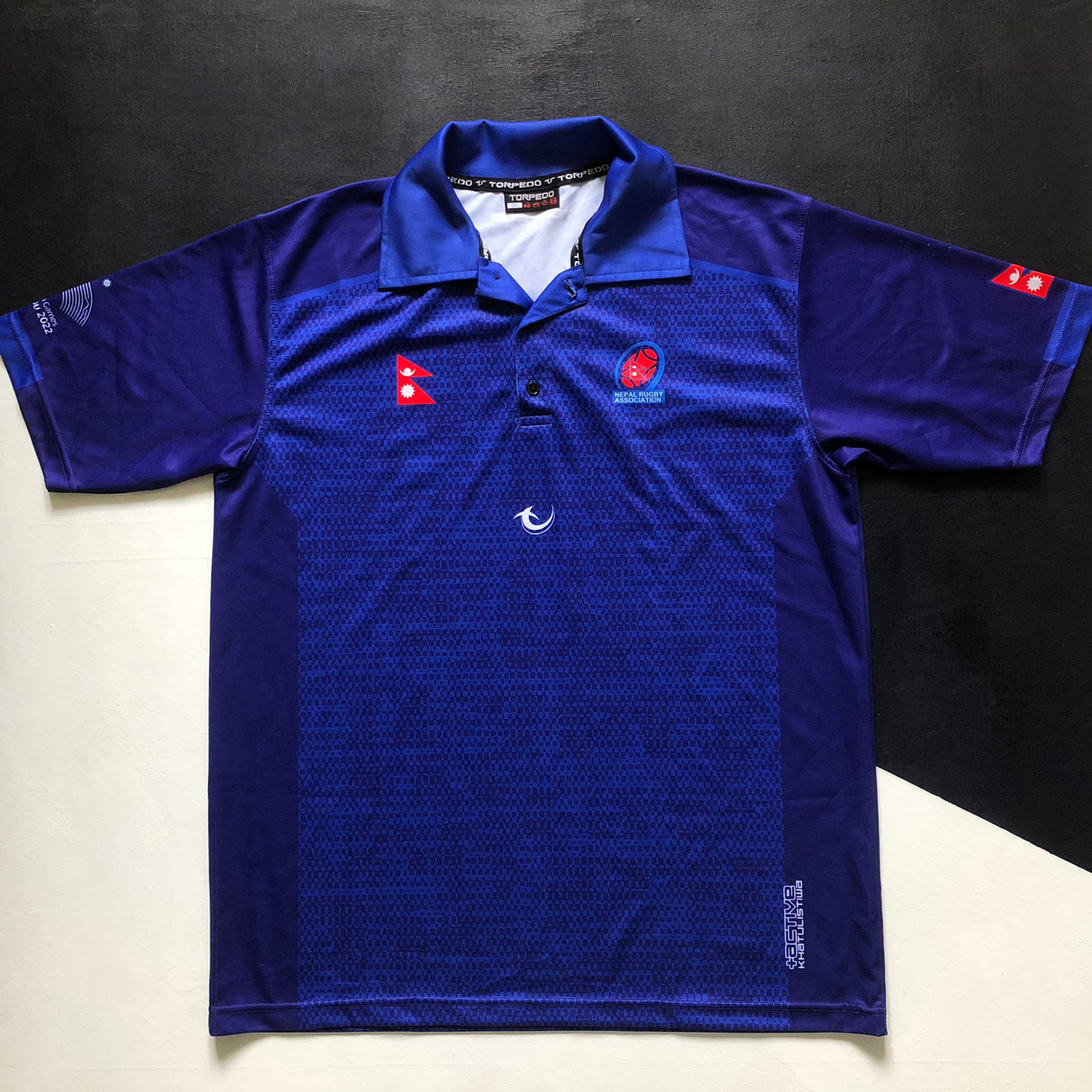 Nepal National Rugby Team Training Polo 2022 Asian Games Player Worn 2XL Underdog Rugby - The Tier 2 Rugby Shop