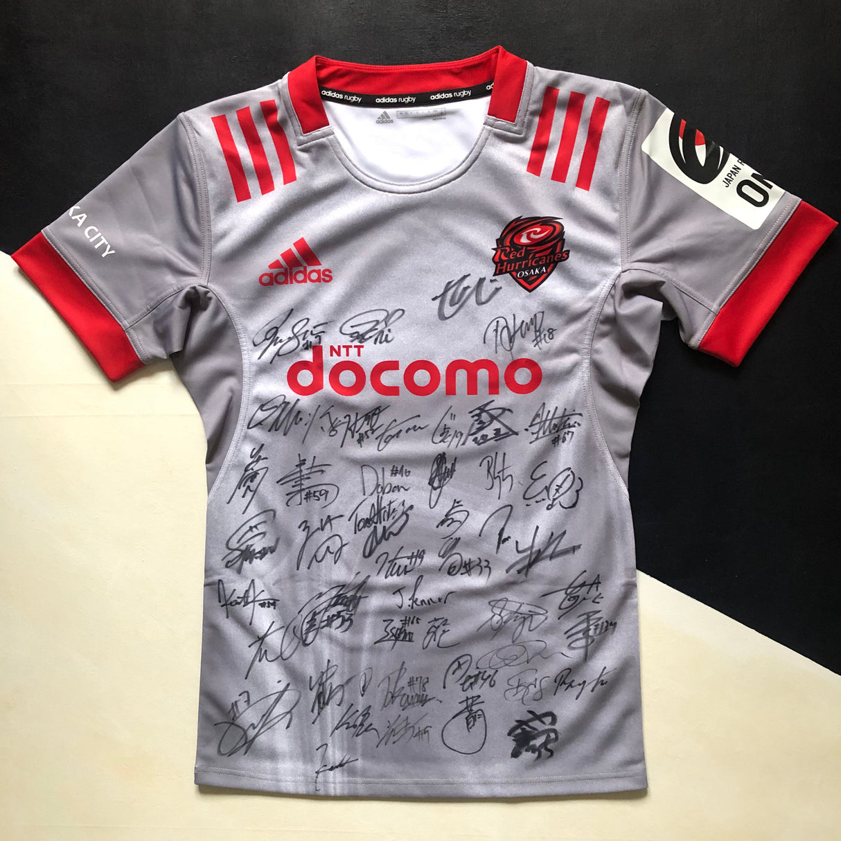 NTT DoCoMo Red Hurricanes Osaka Rugby Team Jersey 2023 Away (Japan Rugby League One) Signed XO Underdog Rugby - The Tier 2 Rugby Shop