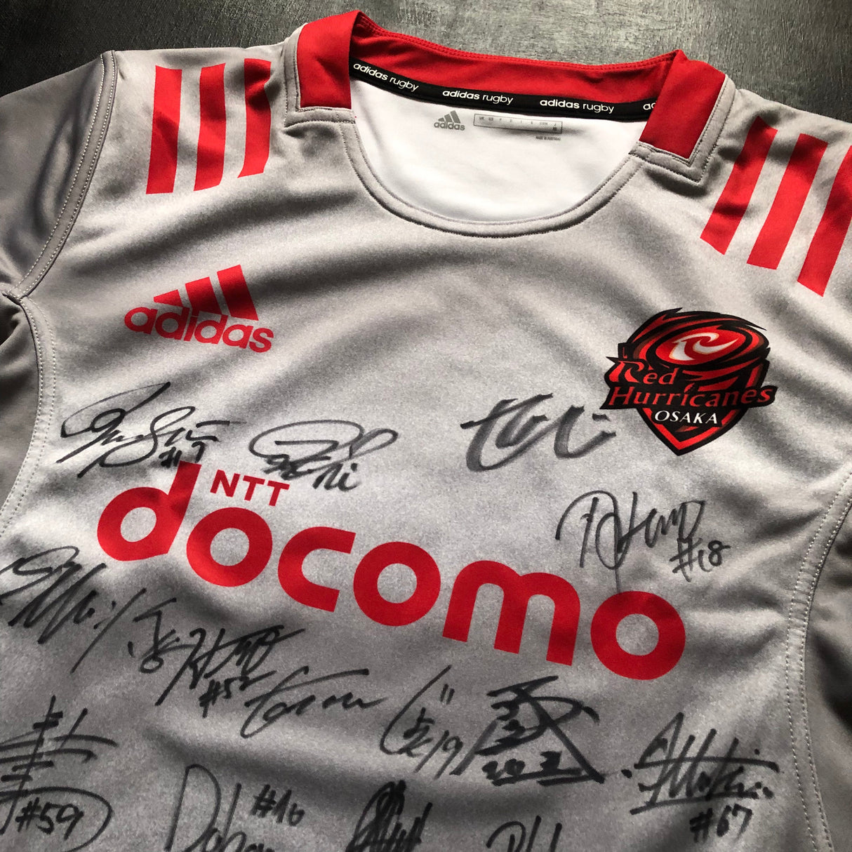 NTT DoCoMo Red Hurricanes Osaka Rugby Team Jersey 2023 Away (Japan Rugby League One) Signed XO Underdog Rugby - The Tier 2 Rugby Shop