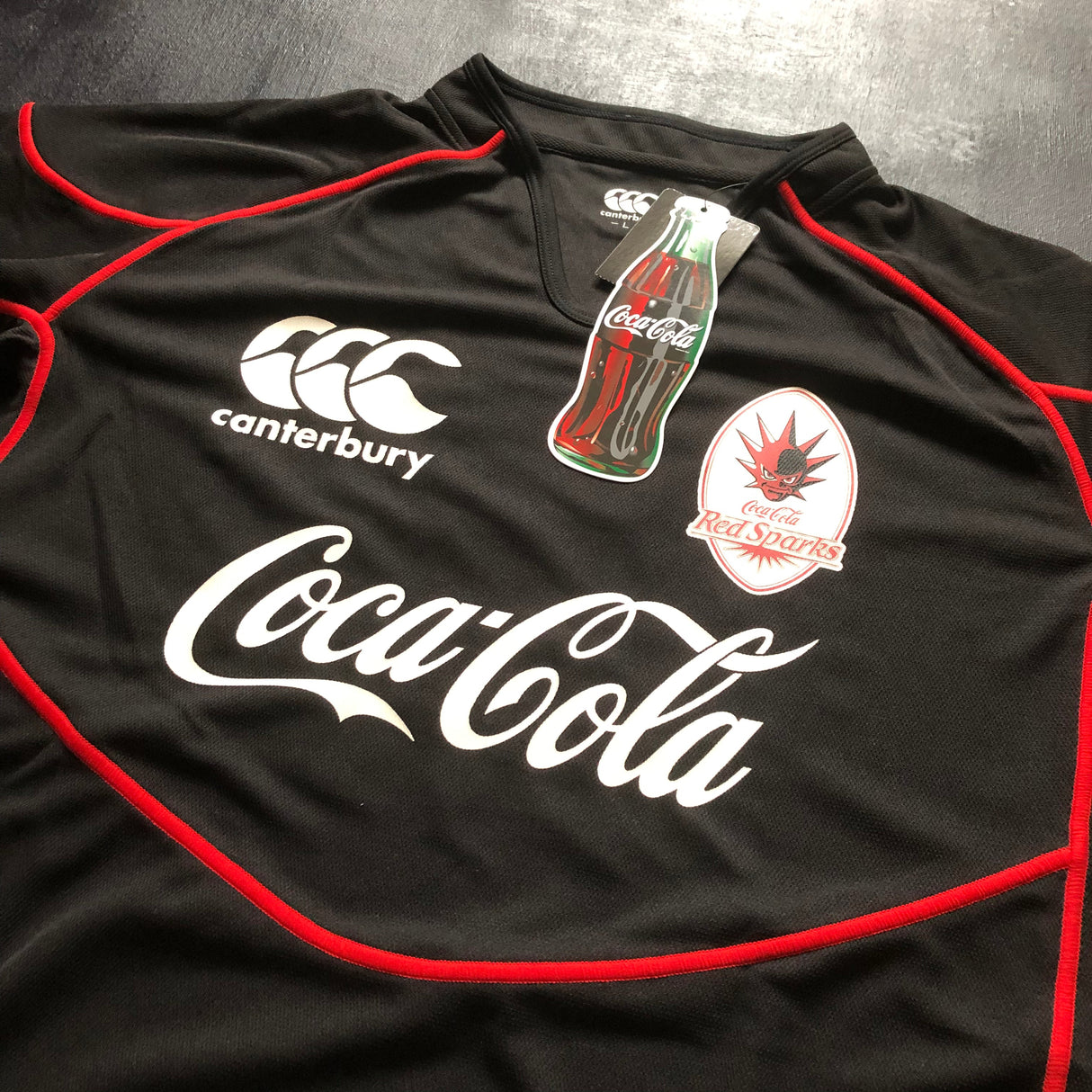 Coca Cola Red Sparks Rugby Team Jersey 2015 (Japan Top League) Large BNWT Underdog Rugby - The Tier 2 Rugby Shop