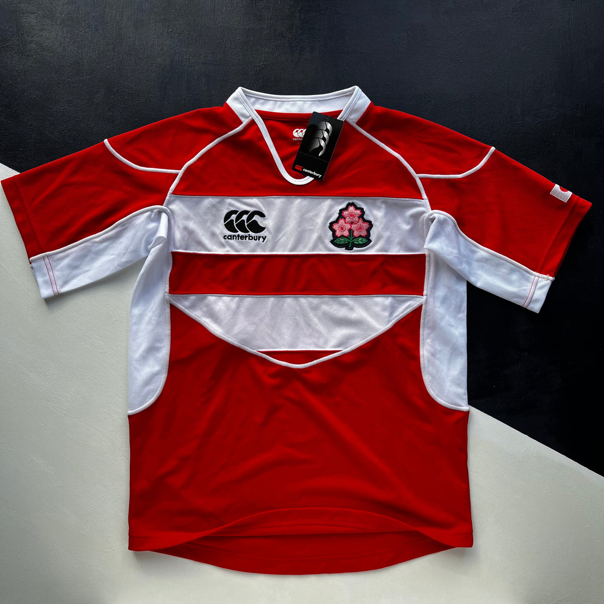 90s canterbury japan rugby shirt small ウェア