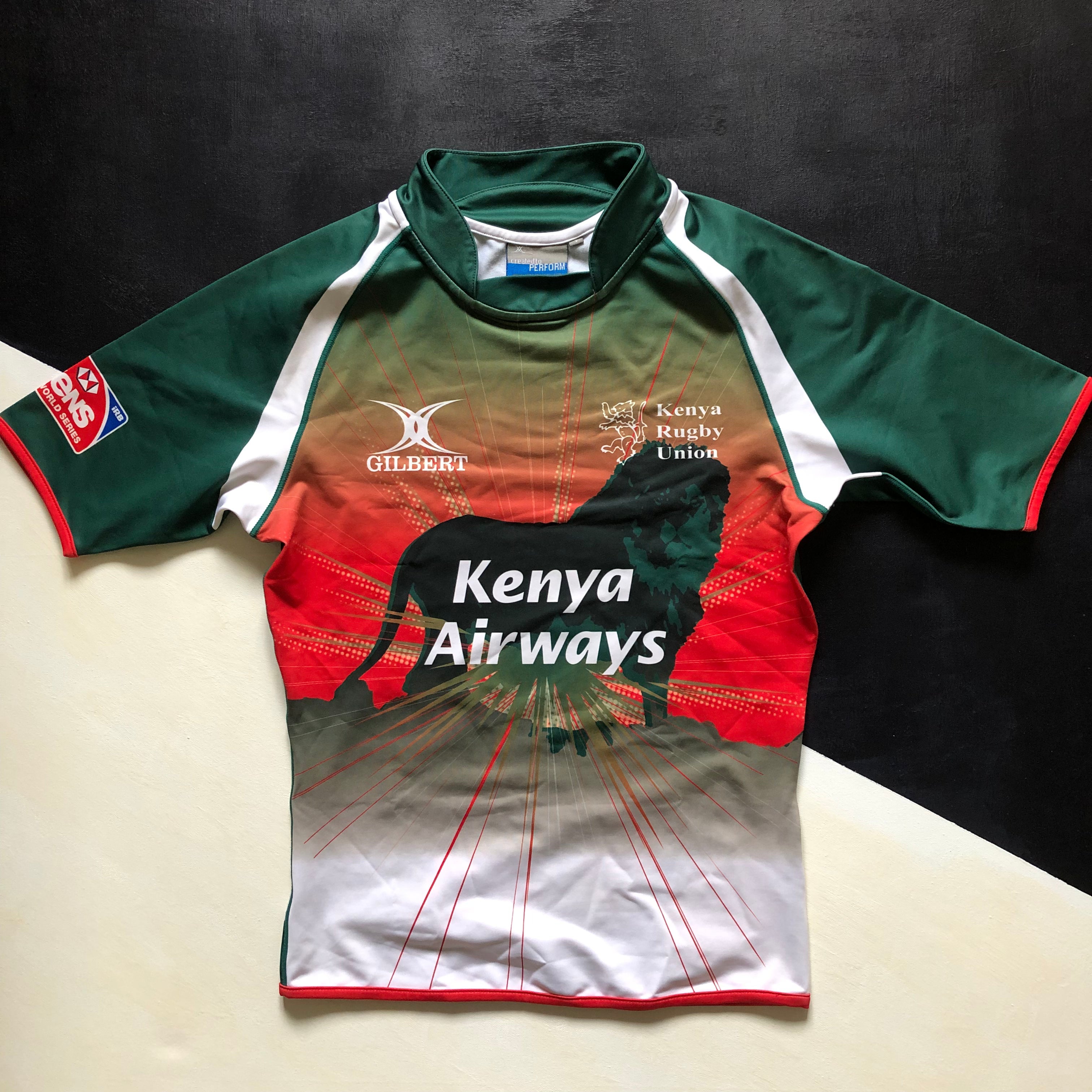 Maillot Kenya Sevens Rugby Union Gilbert, Domicile, Taille L, Saison 2011-2012