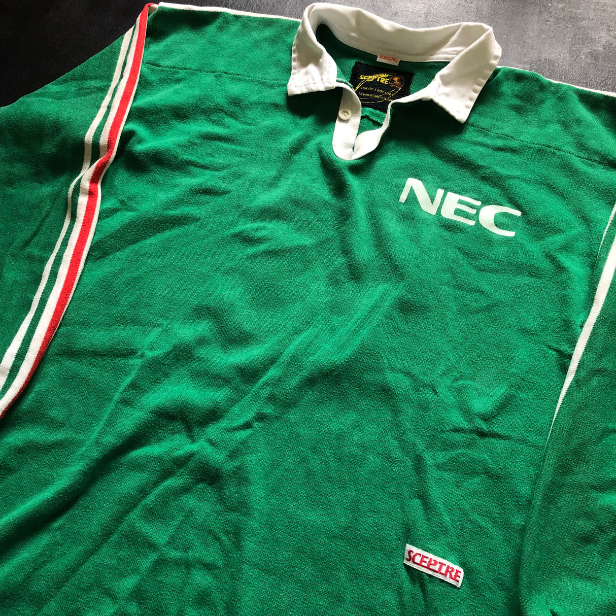 NEC (NEC Green Rockets) Rugby Team Jersey 1990's Match Worn XO Underdog Rugby - The Tier 2 Rugby Shop