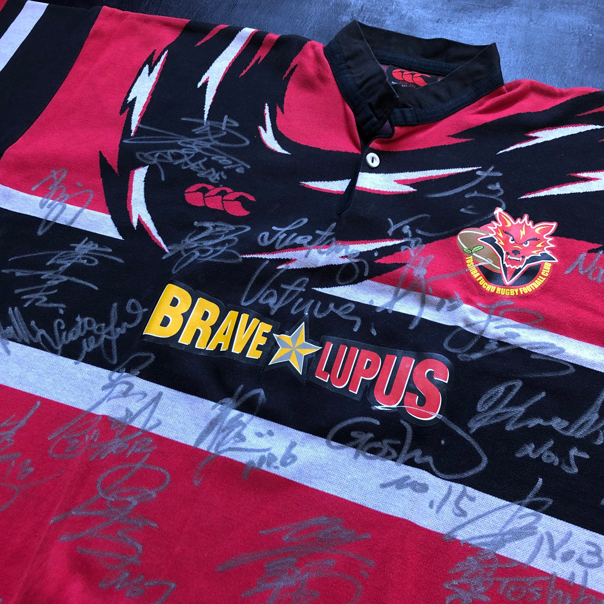 Toshiba Brave Lupus Tokyo Rugby Team Jersey 2003 Temex Signed 3XL Underdog Rugby - The Tier 2 Rugby Shop