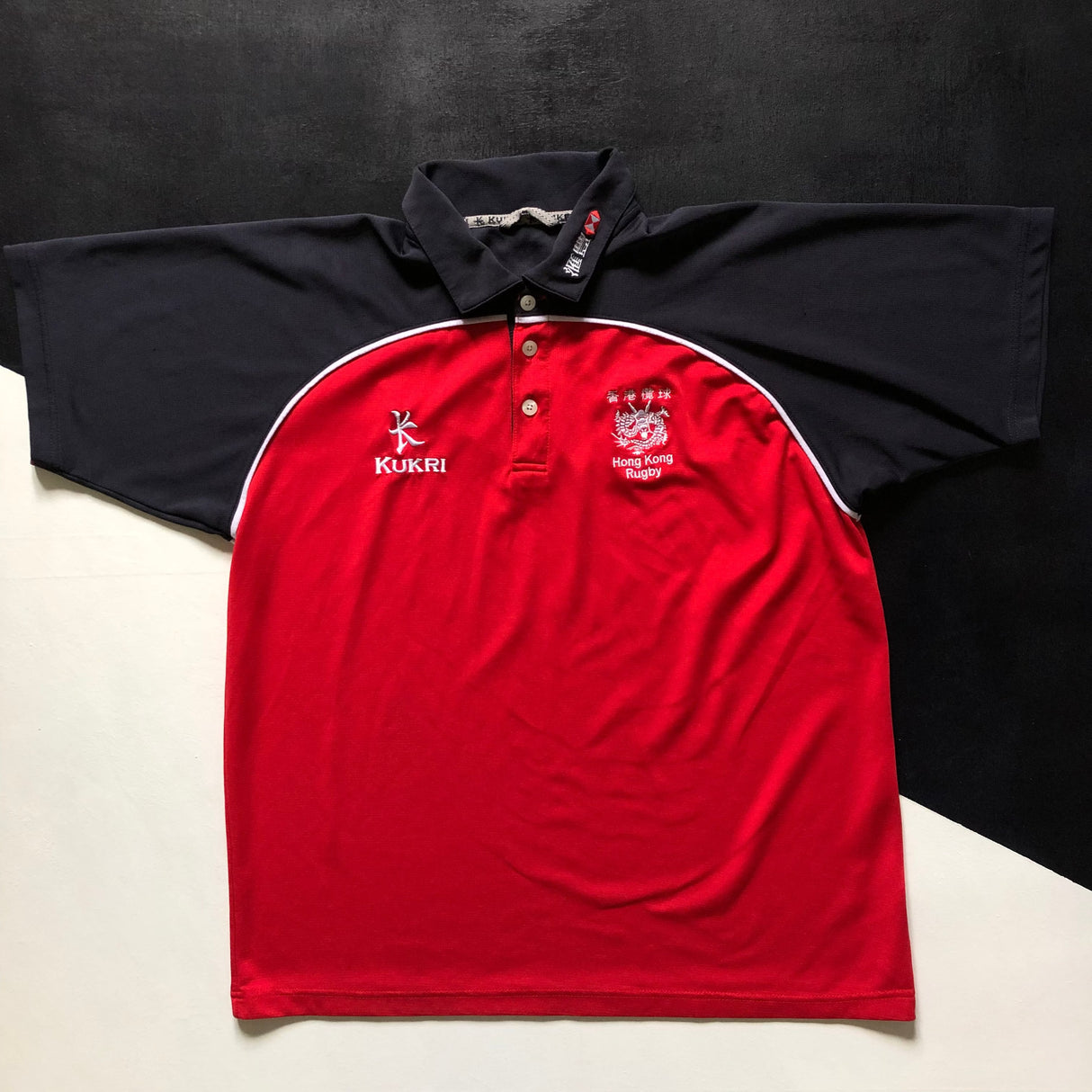Hong Kong National Rugby Team Training Polo Large Underdog Rugby - The Tier 2 Rugby Shop 