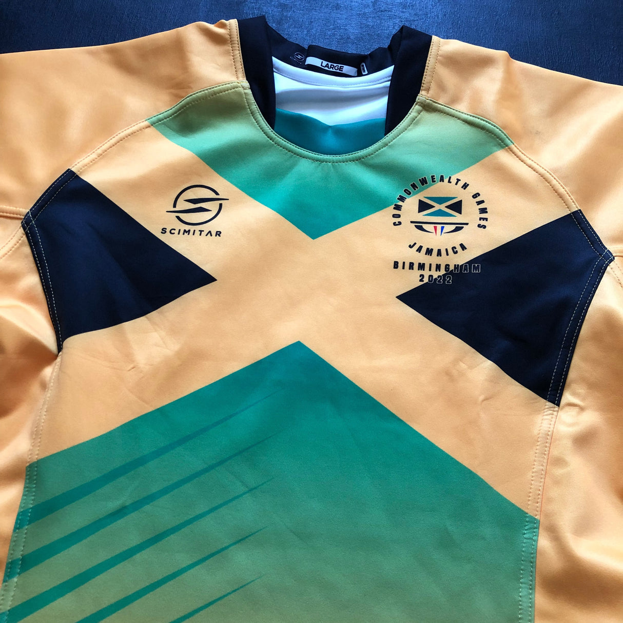 Jamaica National Rugby Sevens Team Jersey 2022 Commonwealth Games Large Underdog Rugby - The Tier 2 Rugby Shop 