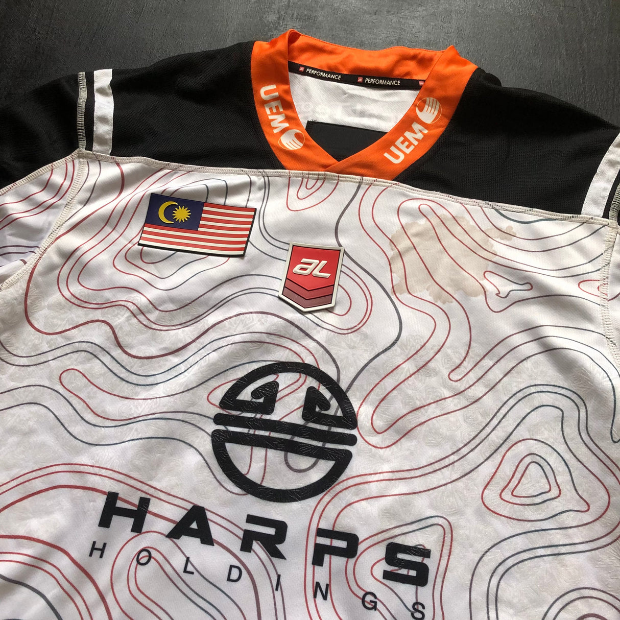 Malaysia National Rugby Team Jersey 2023 Match Worn 2XL Underdog Rugby - The Tier 2 Rugby Shop 