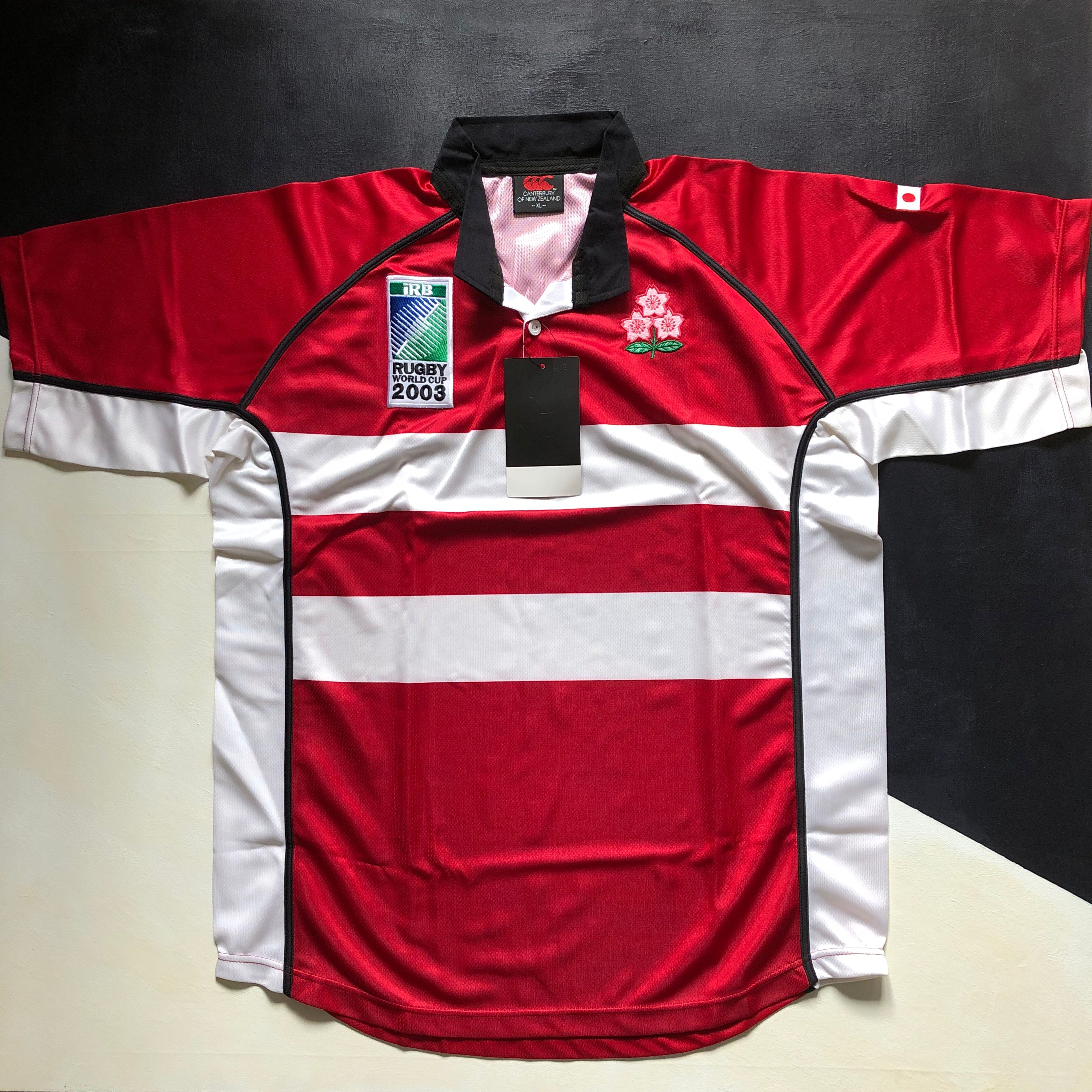 激レア希少RUGBY WORLD CUP 2003 日本代表ラガーシャツXL 赤 激レア希少RUGBY WORLD CUP 2003 日本代表ラガーシャツXL 赤