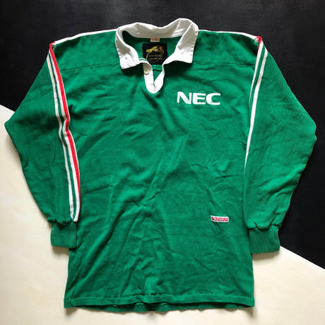 NEC (NEC Green Rockets) Rugby Team Jersey 1990's Match Worn XO Underdog Rugby - The Tier 2 Rugby Shop 