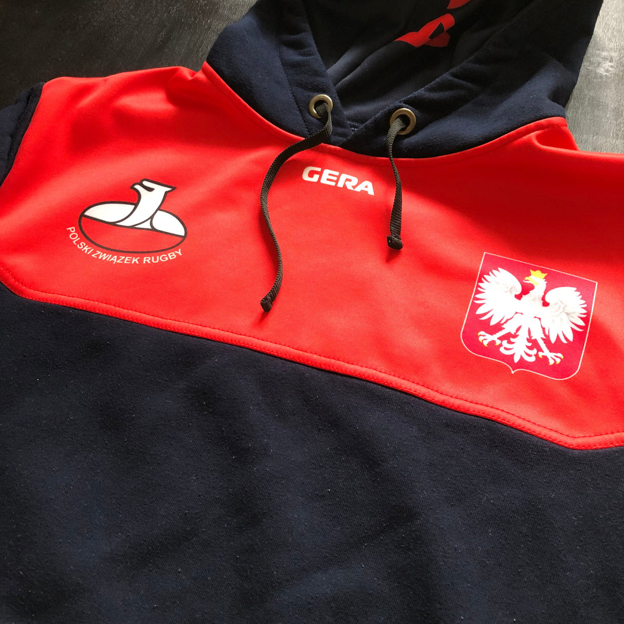 Poland National Rugby Team Hoodie Player Issue Large Underdog Rugby - The Tier 2 Rugby Shop 